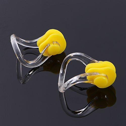 Lioobo Clipes nasais de silicone à prova d'água com 5 peças de clipes nasais para natação e natação