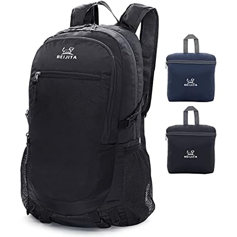 BEIJITA 40L Hiking Backpack Lightweight Foldable Backpack Packable Backpack,Waterproof Backpack Daypack for Women Men Travel Camping Outdoor Sports Rucksack(Black) Cover