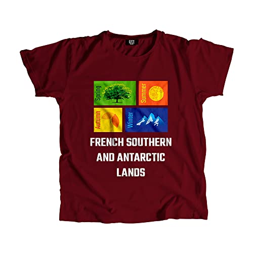T-shirt Terres australes françaises bordeaux coupe premium unisexe