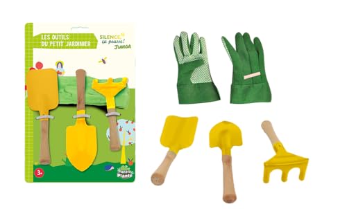 PLANETE Plante - Set De 3 Outils De Jardinage pour Enfant - Silence Ça Pousse - 170636SP - Métal - Jardin - Nature - Plante - Fleurs - Jeu pour Enfant - À Partir de 3 Ans