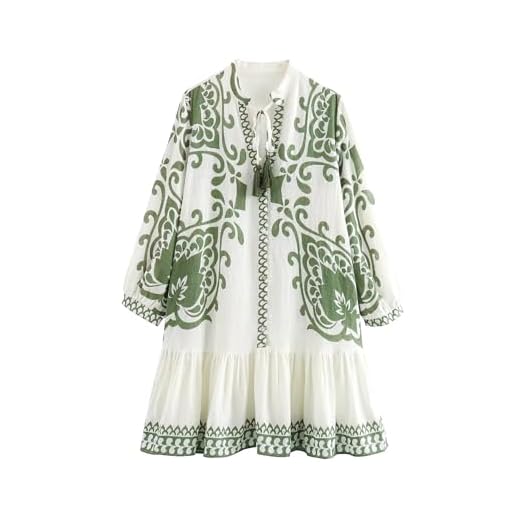 Melliflo Women's Bohemian Dress Casual Vacation Long Sleeve V Neck Dresses Summer Spring Floral Print Mini Dress