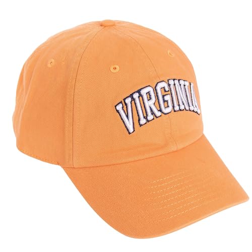 Desert Cactus University of Virginia Baseball Hat Cavaliers UVA Wahoos Brimmed Embroidered Hats Cap Adjustable Cloth Strap Adult (Style A1) Orange