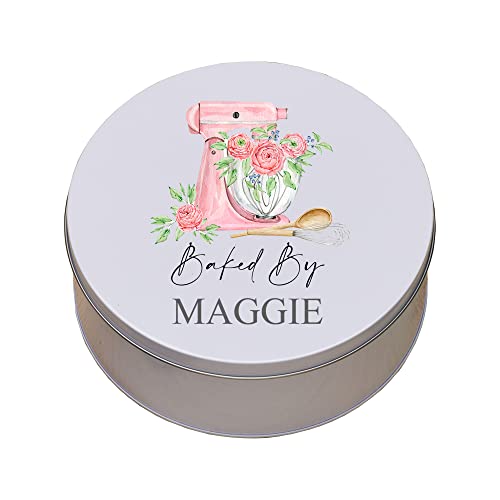 ukgiftstoreonline Personalised cake tin baking gift, metal storage tin kitchen Baked By