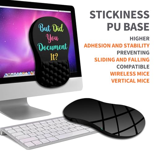 Image of Ergonomic Joint Wrist Support Mouse Pad with Memory Foam Cushion Massage Bump, Carpal Tunnel Pain Relief Mousepad Slope Design for Wrist Rest, 11.8x7.9 in, But Did You Document It