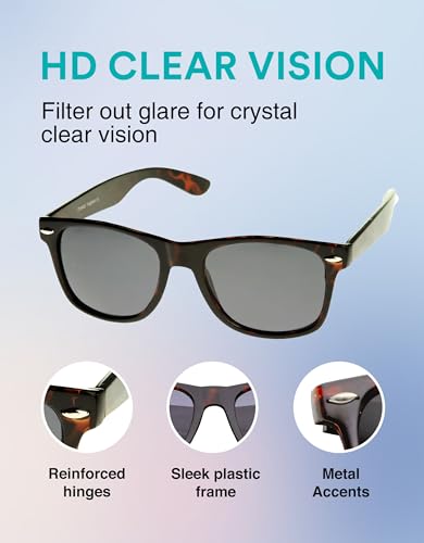 Image of zeroUV - Classic Colored Mirror Lens Square Horn Rimmed Sunglasses for Men Women