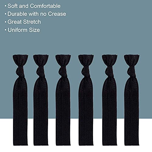 79Style 100Pcs Black Fabric Hair Ties For Men Knotted Men Hair Ties For Men Buns No Damage No Breakage Ribbon Flat Hair Bands For Guys Long Men Hair Accessory (100Pcs -Black) #TOP5