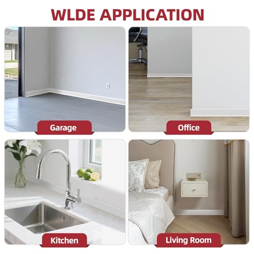 Image of 32.8Ft Vinyl Baseboard Molding Trim, Flexible Peel and Stick Wall Base with Self-Adhesive Backing, Waterproof Cove Base, Wall Protection & Floor Gap Covering, White (W:3.94'')