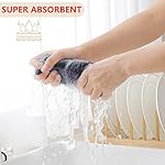 Homaxy 100% Cotton Waffle Weave Kitchen Dish Cloths, Ultra Soft Absorbent Quick Drying Dish Towels, 12 x 12 Inches, 6-Pack, Dark Grey - Image 5