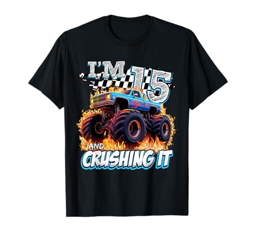 15 Year Old Boys Monster Truck It's My 15th Birthday Party T�V���c