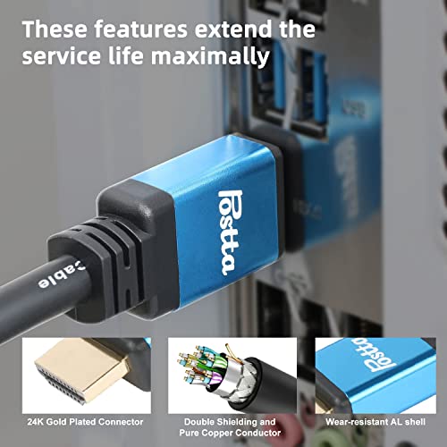 Postta HDMI 2.0V Cable(75 Feet) with Built-in Signal Booster-Support 3D,1080P,Ethernet,Audio Return-1 Pack(Blue) by Postta - Image 4