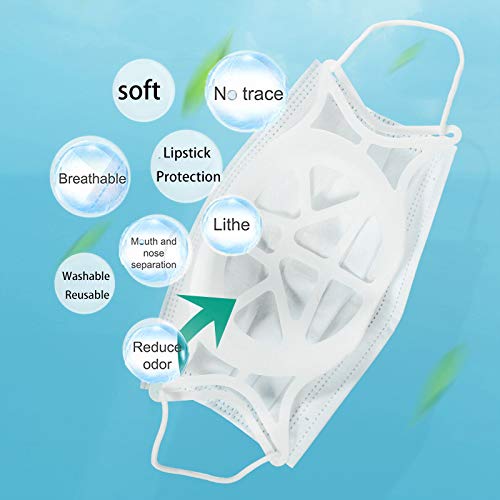 Mask Bracket Silicone Large for Adult,3D Mask Bracket Internal Support Frame for Cloth Mask,3D Face Mask with Wearable Lanyard Keep Fabric off Mouth(4PCS)