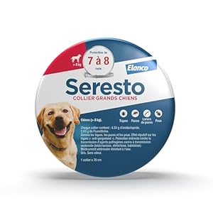 Collier Anti-Puces et Anti-Tiques pour Grands Chiens de 8 kg et Plus - Elanco (Abonnement)