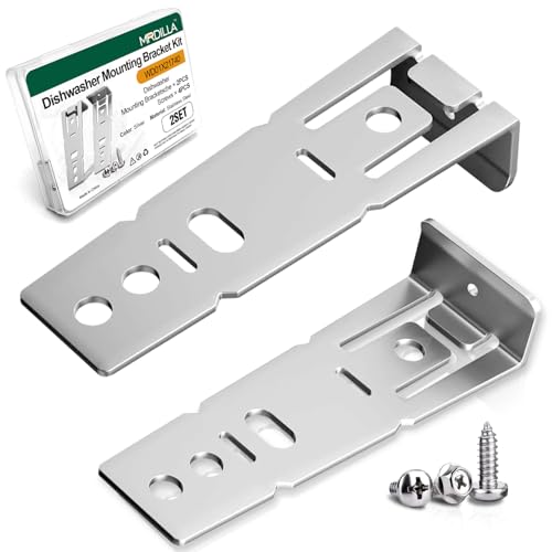 2 Pack Dishwasher Mounting Brackets WD01X21740 with Screws, Dishwasher Clips for for GE and Hotpoint, Replaces AP5981196