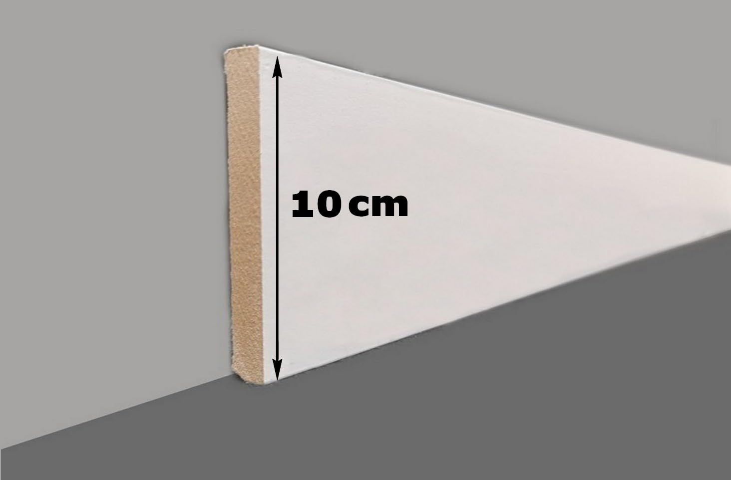 MadeInNature - Rodapié de madera blanca prepintada, fabricada en Francia, acabado cuadrado de altura 10 cm, longitud a elegir. (madera, 20 ml)