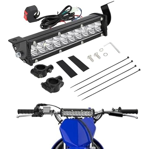 IUVWISN Motorcycle LED Light Bar Plug-Play 60W 2500Lm Driving Light Kit 7/8" Handlebar Universal for CRF XR RM KX KLX TTR PW SSR Apollo TAO TAO SDG Dirt Pit Bike Cover
