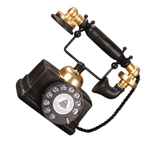 JDNH Resinas decorativas vintage para teléfono, modelo artístico para oficina, escritorio, estanterías, vitrina, decoración espacial, resinas, figura de teléfono vintage
