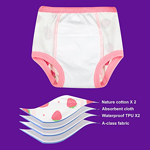 Image of MooMoo Baby 8 Packs Potty Training Pants Cotton Absorbent Training Underwear for Toddler Boy and Girls 2T-9T