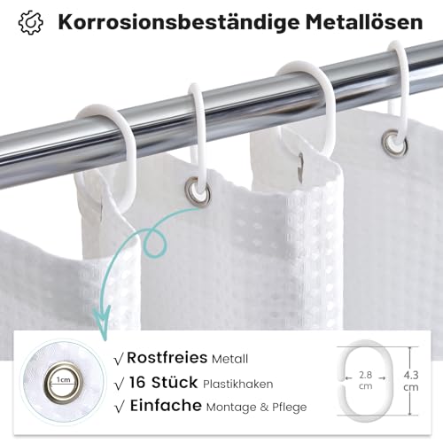 Rideau de douche extra large imperméable avec 16 crochets - 7