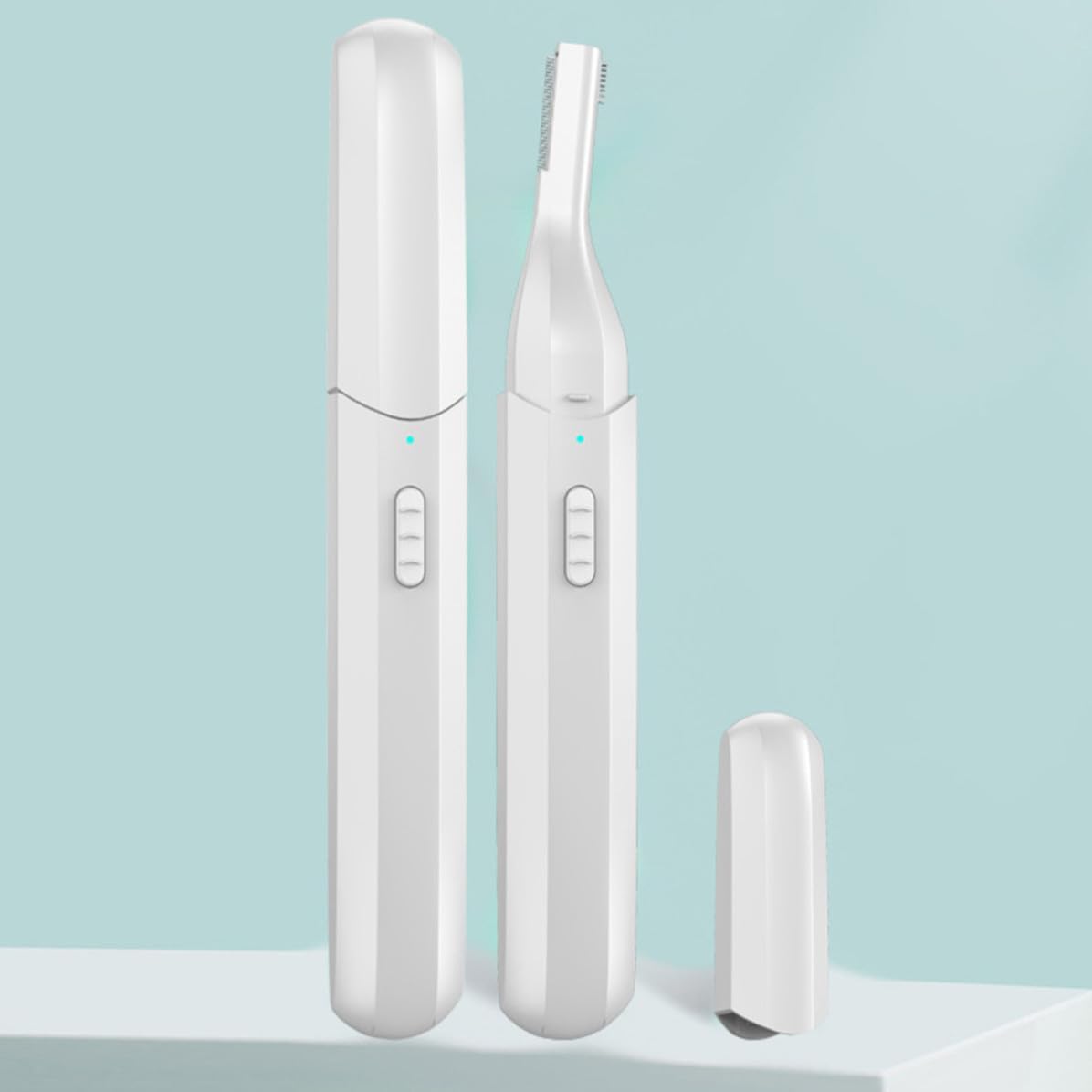 USB Electric Eyebrow Razor for Women and Men, White Abs Trimmer