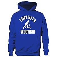Print4U Everyday I'm Scooterin/Micro Stunt Scooter~ Kids Hoodie 9-11 Blue