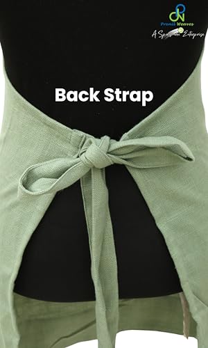 Image of Kitchen Apron for Women & Men | 100% Cotton | Cooking Apron with Big utility Pocket | Adjustable neck strap | Free Size | Kitchen Utensils Accessory