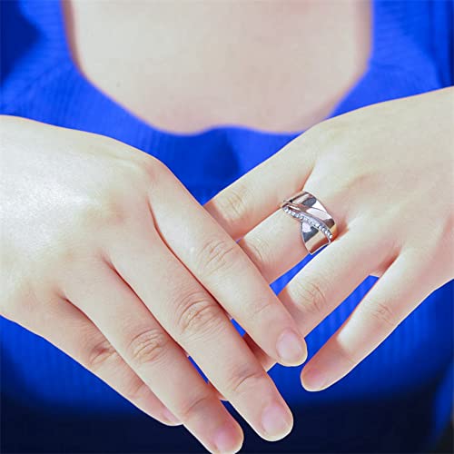 Junyy Vintage Two-Tone Bow Cross Ring Statement Engagement Wedding Band Rings For Women Men(Size 8) #TOP5