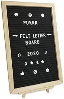 Felt Letter Board Message Sign | 322 Letters Included | Creative Peg Notice Board Inspiration | Free Standing or Wall Mounted | Pukkr (12x18In)