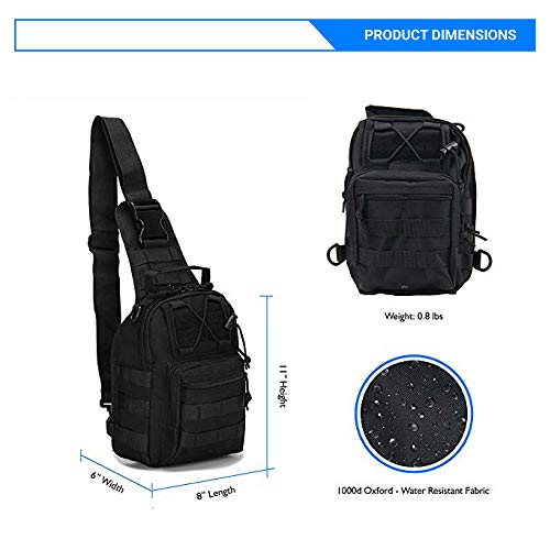 Rootless Tactical Molle Military Sling Daypack - Small Shoulder Messenger Bag #TOP4