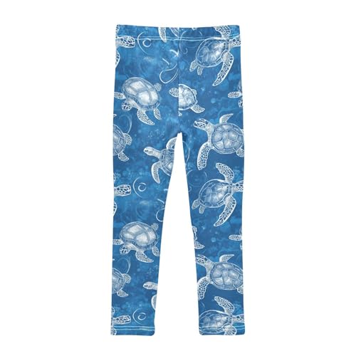 Turtle Girls' Leggings Toddler Doodles Shell Kids Yoga Pants Dance Active Tights 4T2