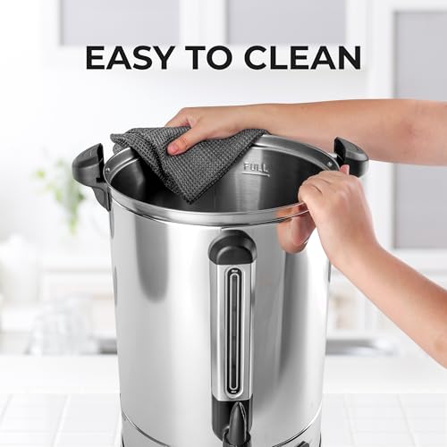 Image of Zulay Kitchen 50 Cup Coffee Urn Commercial Coffee Maker, Hot Water Urn - Large Coffee Maker With Double-Wall Stainless Steel, Quick Brew, Stays Hot for Tea & Beverage at Events & Catering - Silver