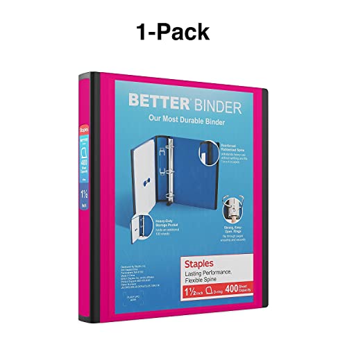 Staples 651746 1.5-Inch 3-Ring Better Binder Pink (13569-Cc) #TOP6