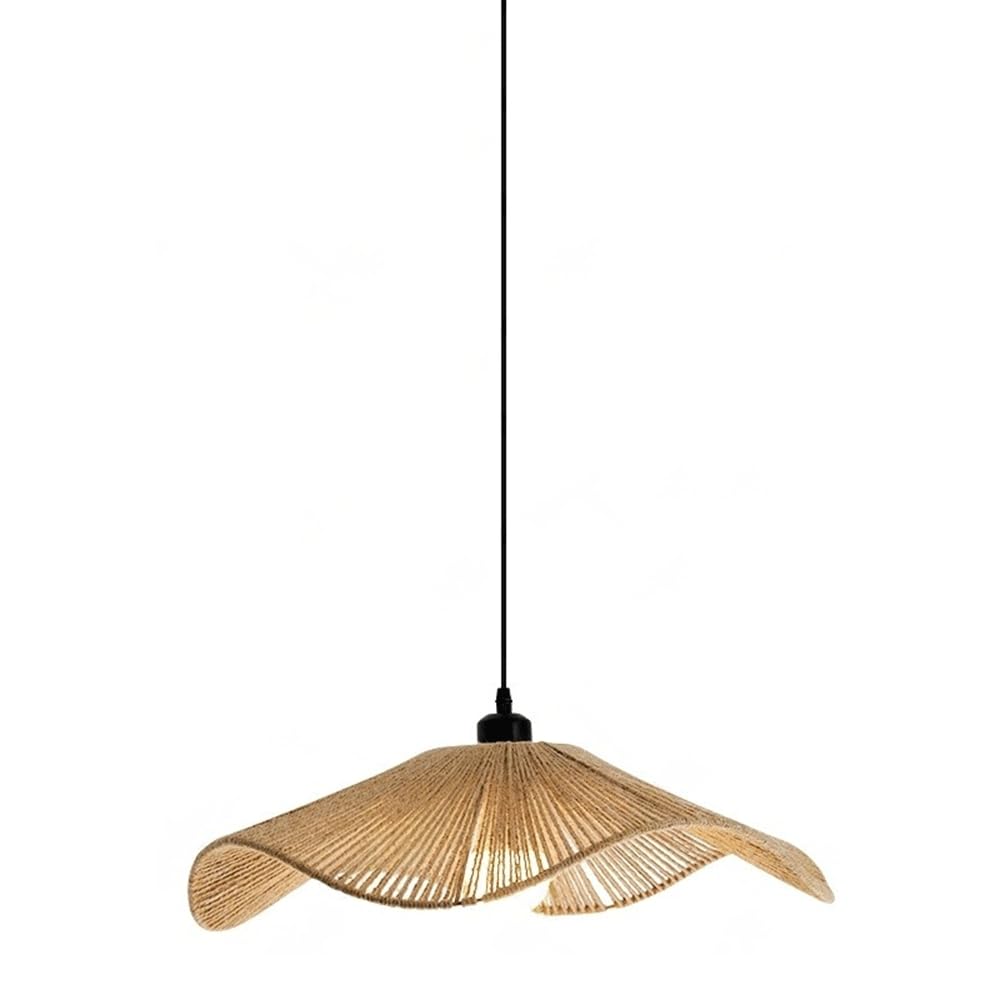 CJSLXGBL Rattan Chandelier Light Fixture, Boho Chandeliers Hand Woven Pendant Light, Chandeliers Dome Lampshade For Dining Room Kitchen Island Bedroom Foyer Hallway