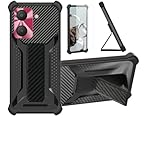 Aroepurt Hülle Für Zuum Desbloqueado Stellar M5 Hülle Hülle Handyhülle Schutzhülle Cover [mit gehärtetem Glas-Screen-Protector] Hybrid [Folding Support Magnetic] [Frosted Anti-Fingerprint] Schwarz