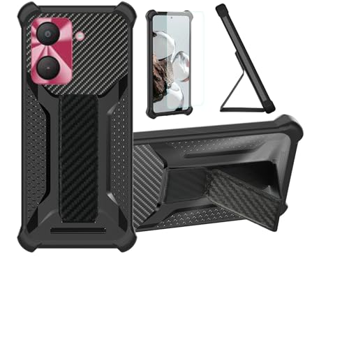 Aroepurt Hülle Für Zuum Desbloqueado Stellar M5 Hülle Hülle Handyhülle Schutzhülle Cover [mit gehärtetem Glas-Screen-Protector] Hybrid [Folding Support Magnetic] [Frosted Anti-Fingerprint] Schwarz