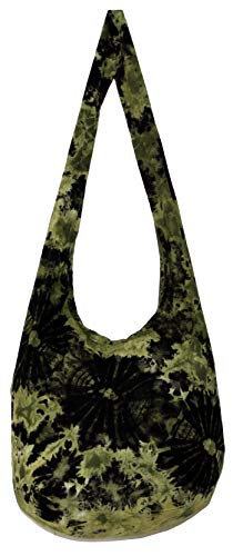 Image of TIE DYE Bohemian Hipster Hobo Boho Hippie Crossbody Bag Purse Black Tone 39 inch