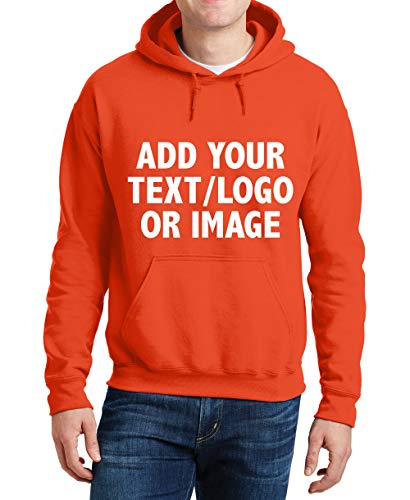INK STITCH Unisex Design Your Own Hoodie -Custom Hoodies - Team Sweatshirts - Orange (3XL)