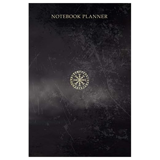 Notebook Planner Iceland Helm of Awe Front and Back Viking Folklore: Pretty, Cute, 6x9 inch, Work List, 114 Pages, Planner, Event, Homeschool