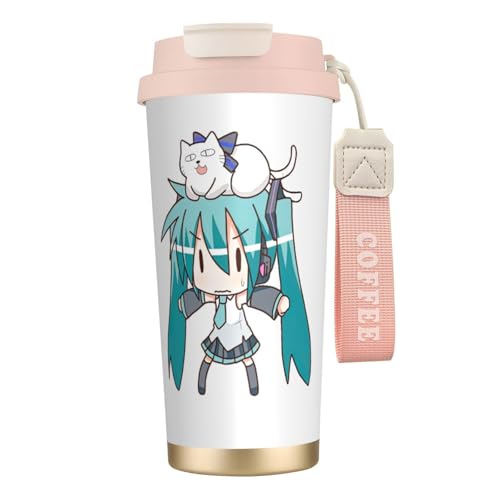 初音ミク タンブラー 500ml 蓋付き 水筒 マグボトル 真空断熱 多重構造 316ステンレス 保温保冷 直飲み 持ち運び 車 コーヒーカップ 持ち運び おしゃれ ビジネス coffee mug 男女兼用
