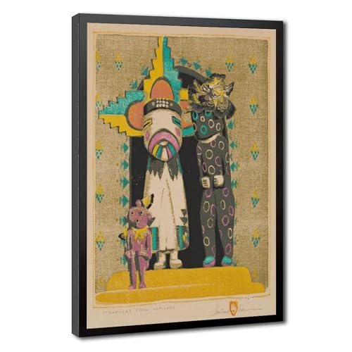 Affiche Gustave Baumann Strangers From Hopiland, décoration murale amérindienne sur toile