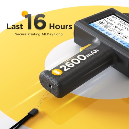 Image of Handheld Inkjet Printer 1.0 Inch Print Height Weighs Only 400g for Batch Code Date Lot Number Print on Plastic Carton Wood Metal Glass Aluminum with 42ml Fast Dry Ink (Black)