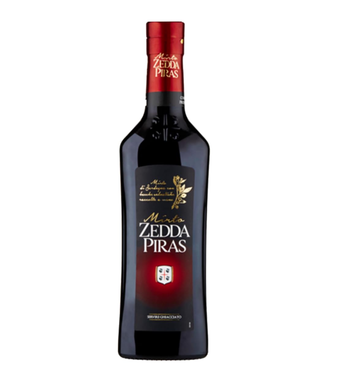 Zedda Piras Mirto Rosso di Sardegna, Liquore Sardo, 32%, 70 cl, Confezione da 6 Bottiglie