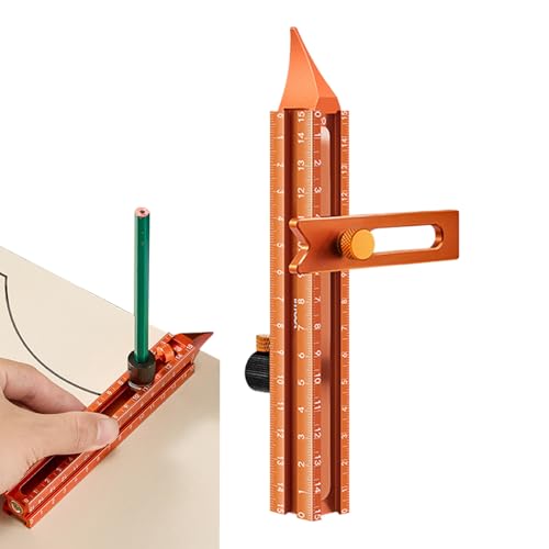 Regla de medición de precisión, calibre portátil de 4 lados para trabajos de carpintería, construcción de hierro de aleación de aluminio, herramienta duradera multiángulo, carpintero, construcción