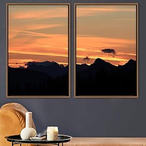 signwin 2 Piece Framed Canvas Wall Art Sunset...