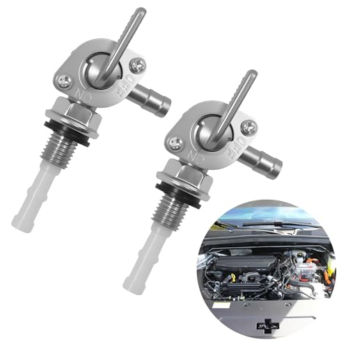 2 Stück Benzinhahn Schalter, M10 Benzinhahn, Kraftstoffhahn Schalter für Generator, Motorräder, Offroad-Karts, Benzinhahn für Kraftstofftank, Universal, Metall