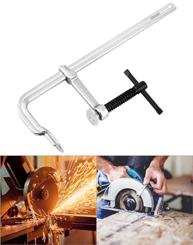 QWORK 8" Heavy Duty F Clamp, 4 Pack Drop-forged Bar Clamp, 2-1/4 Inch Throat Depth, Professional Forging Jaws, Rail, Spindle and Handle by QWORK - Used condition - Image 16