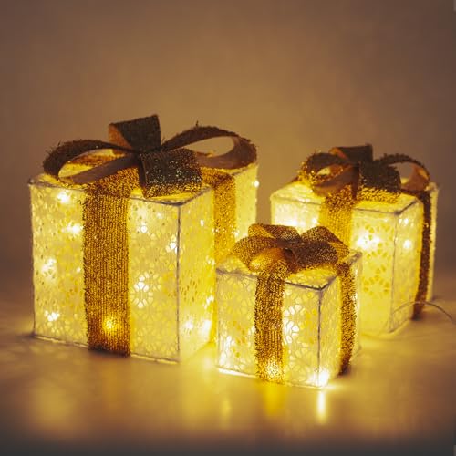 Gresonic 48LED mit 3er Geschenke Leucht Boxen Batteriebetrieben...