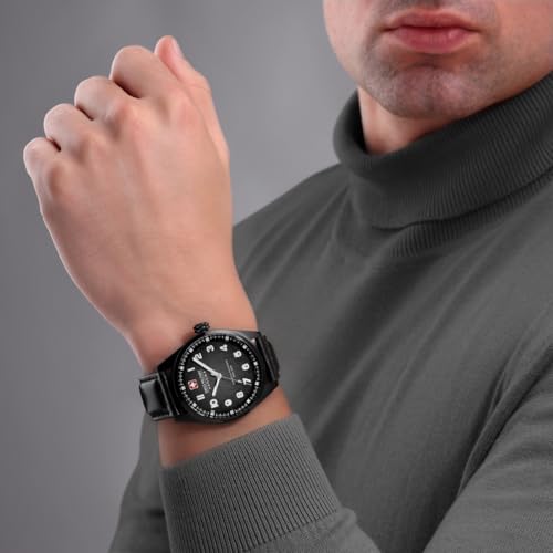 Image of Swiss Military Hanowa SMWGA0001550 Airman First Class - Swiss Made Round Olive Watch for Men