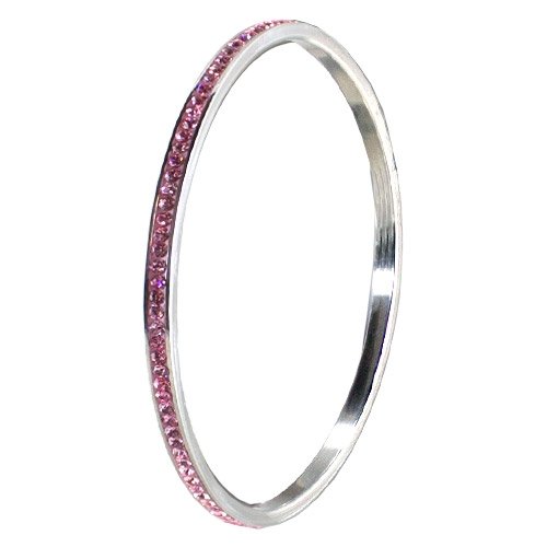Tomas Stainless Steel Crystal Bangle Bracelet - Pink