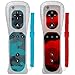 SWCTIM Wii Controller 2 Pack,Wii U Controller mit Silikonhülle und Handgelenkriemen,Nicht Motion Plus,(Camo Blau und Camo Rot)