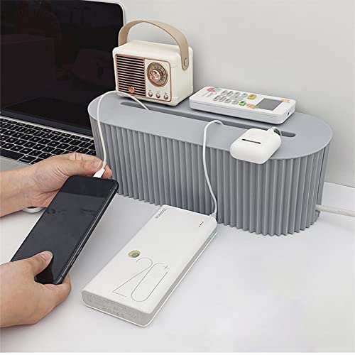 Caja organizadora para cables estilo minimalista europeo azul para ordenar cables en el hogar y escritorio